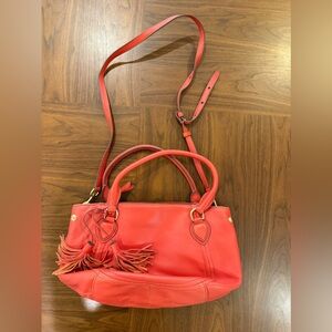 Red Women’s Leather Tote Bag with Tassel Accent JCrew